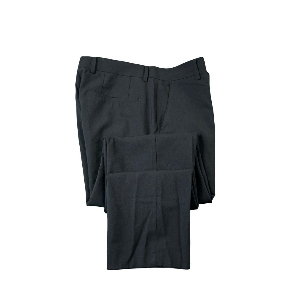 Hugo Boss Black Wool Flat Front Straight Fit Trouser Pants Mens 32x30